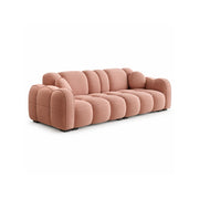 LIVARA Modern Sofa Soft Velvet Upholstery High Resilience Cushions Reinforced Wood Frame for Living Room Apartment Lounge - Pink