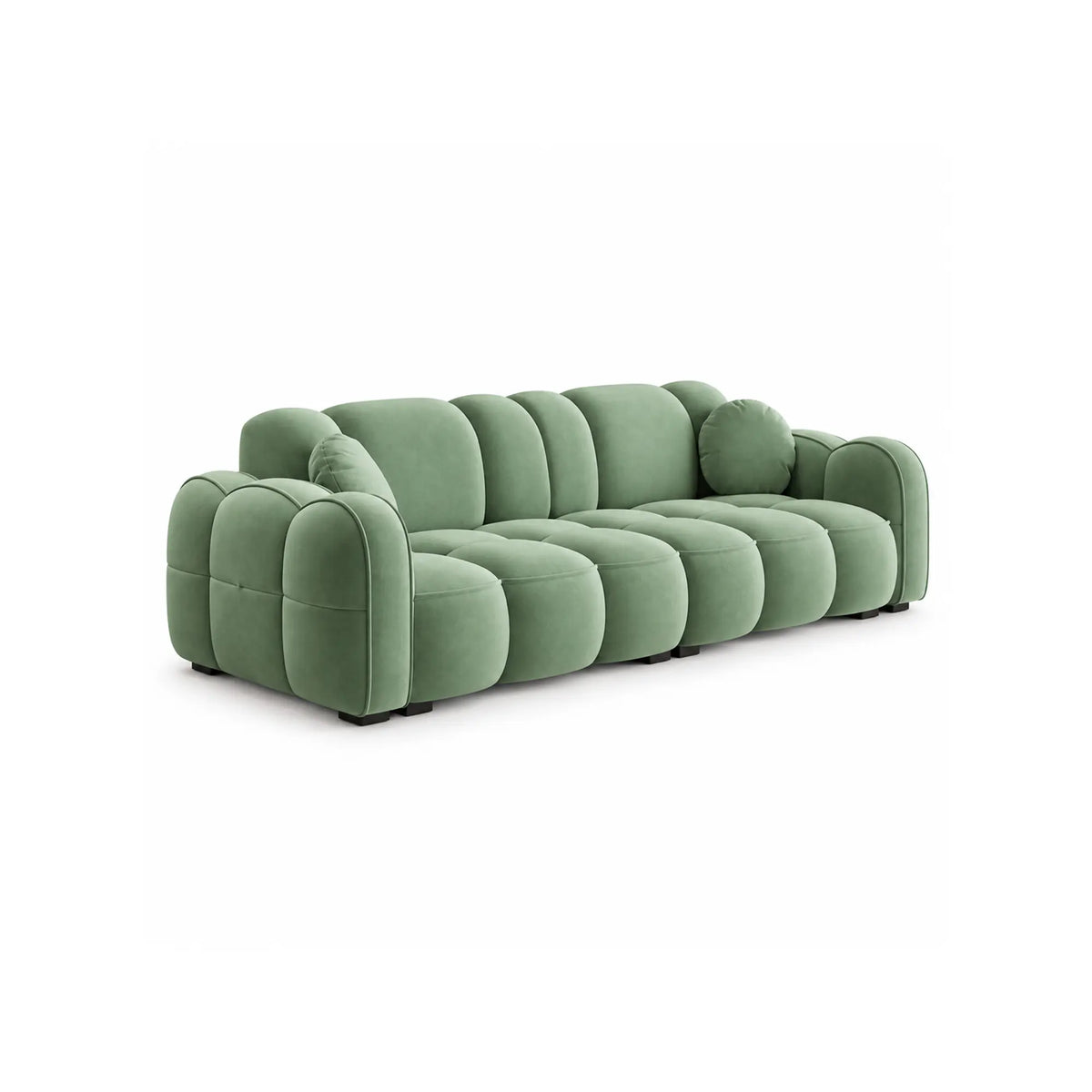 LIVARA Modern Sofa Soft Velvet Upholstery High Resilience Cushions Reinforced Wood Frame for Living Room Apartment Lounge - Green