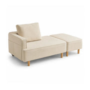 LIVARA Convertible Sofa Bed Modular Design High Resilience Foam Solid Wood Frame 150/170cm for Living Room Bedroom Apartment - Beige
