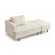 LIVARA Convertible Sofa Bed Modular Design High Resilience Foam Solid Wood Frame 150/170cm for Living Room Bedroom Apartment - White