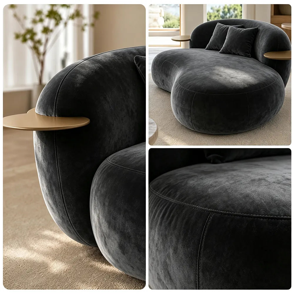 LIVARA Chenille Chaise Sofa High Resilience Foam Solid Pine Frame 170/200cm for Living Room Bedroom Reading Lounge - Grey