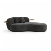 LIVARA Chenille Chaise Sofa High Resilience Foam Solid Pine Frame 170/200cm for Living Room Bedroom Reading Lounge - Grey