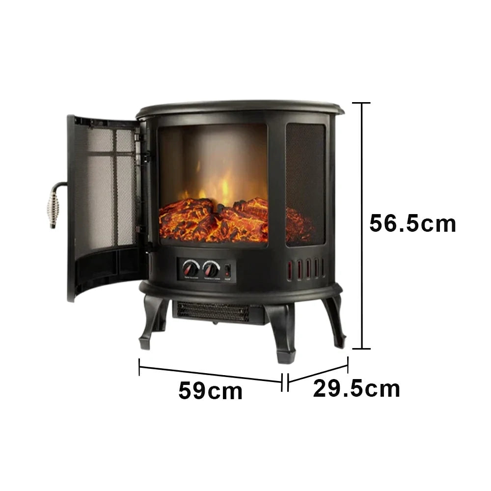 LIVARA Electric Fireplace Heater 3D Realistic Flame Portable Indoor Heater with Independent Flame Control