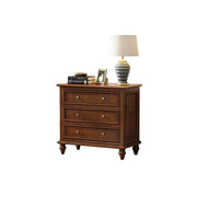 LIVARA Solid Wood 3 Drawer Chest with Large Storage American Style Cabinet for Living Room Bedroom Entryway