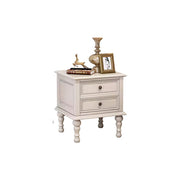 LIVARA Solid Ash Wood Bedside Table Multi-Drawer Storage Nightstand for Bedroom Apartment - White