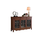 LIVARA Solid Wood 3 Door Sideboard Cabinet with Storage Vintage American Buffet Entryway Cabinet 153cm - Brown
