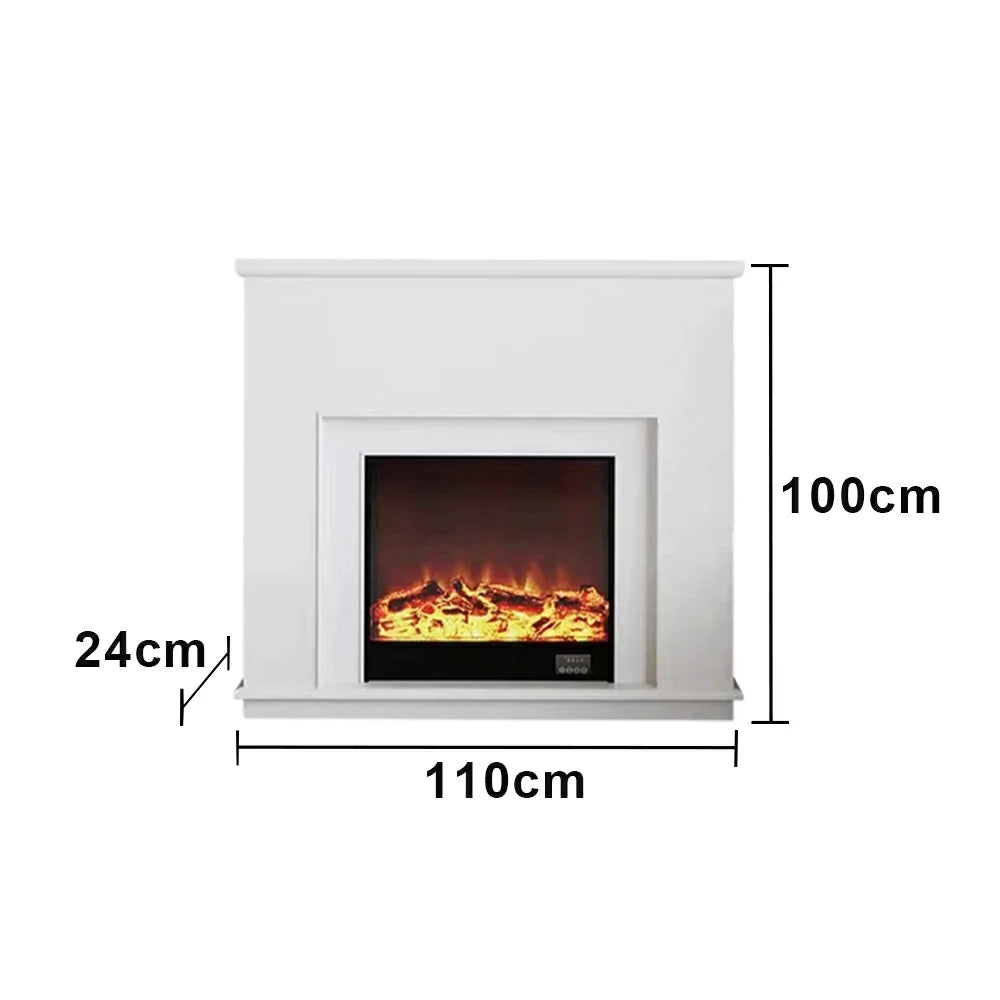 LIVARA Vintage Fireplace Mantel Surround Decorative Mantel Shelf Solid Spruce Wood HDF Panels Carved Design Living Room Feature - White