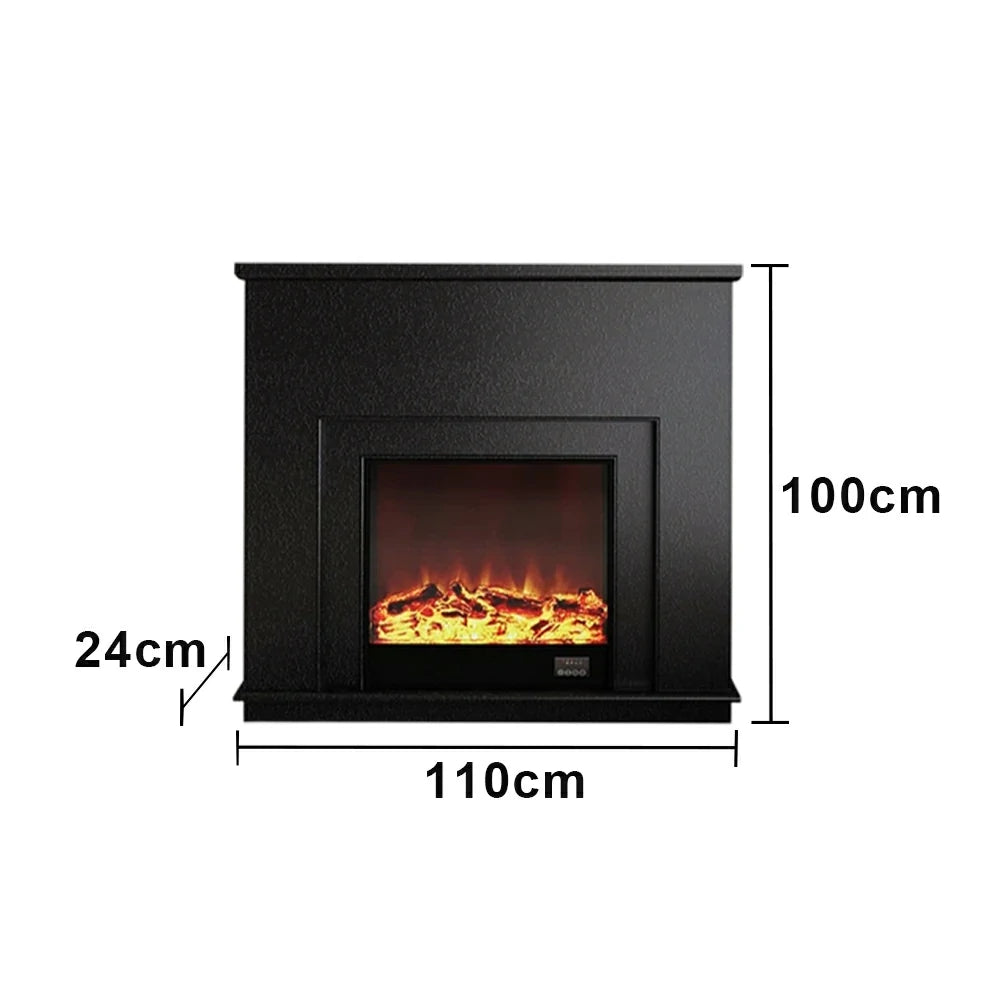 LIVARA Vintage Fireplace Mantel Surround Decorative Mantel Shelf Solid Spruce Wood HDF Panels Carved Design Living Room Feature - Black