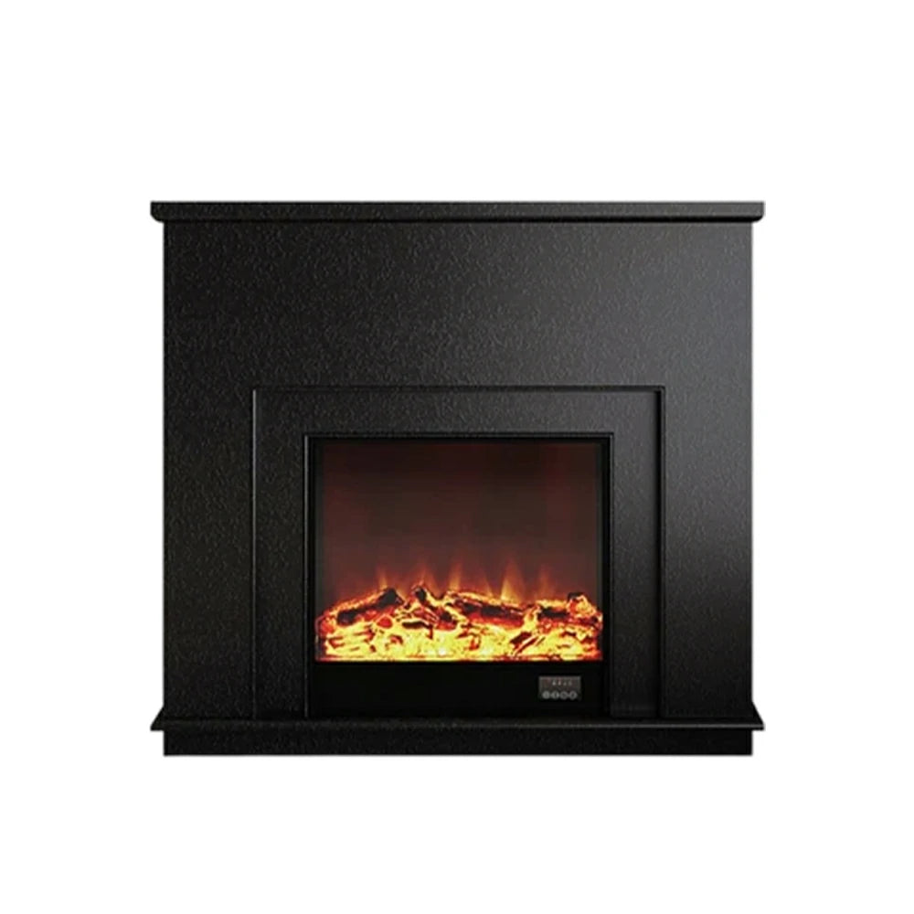 LIVARA Vintage Fireplace Mantel Surround Decorative Mantel Shelf Solid Spruce Wood HDF Panels Carved Design Living Room Feature - Black