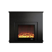 LIVARA Vintage Fireplace Mantel Surround Decorative Mantel Shelf Solid Spruce Wood HDF Panels Carved Design Living Room Feature - Black