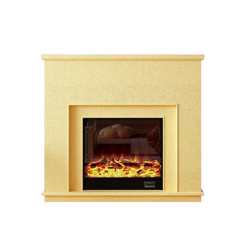 LIVARA Vintage Fireplace Mantel Surround Decorative Mantel Shelf Solid Spruce Wood HDF Panels Carved Design Living Room Feature - Yellow