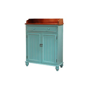 LIVARA Vintage Solid Wood Sideboard Cabinet Hand-Painted Storage Organizer for Entryway Dining Room - Blue