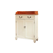 LIVARA Vintage Solid Wood Sideboard Cabinet Hand-Painted Storage Organizer for Entryway Dining Room - White