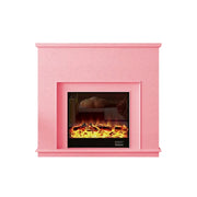 LIVARA Vintage Fireplace Mantel Surround Decorative Mantel Shelf Solid Spruce Wood HDF Panels Carved Design Living Room Feature - Pink