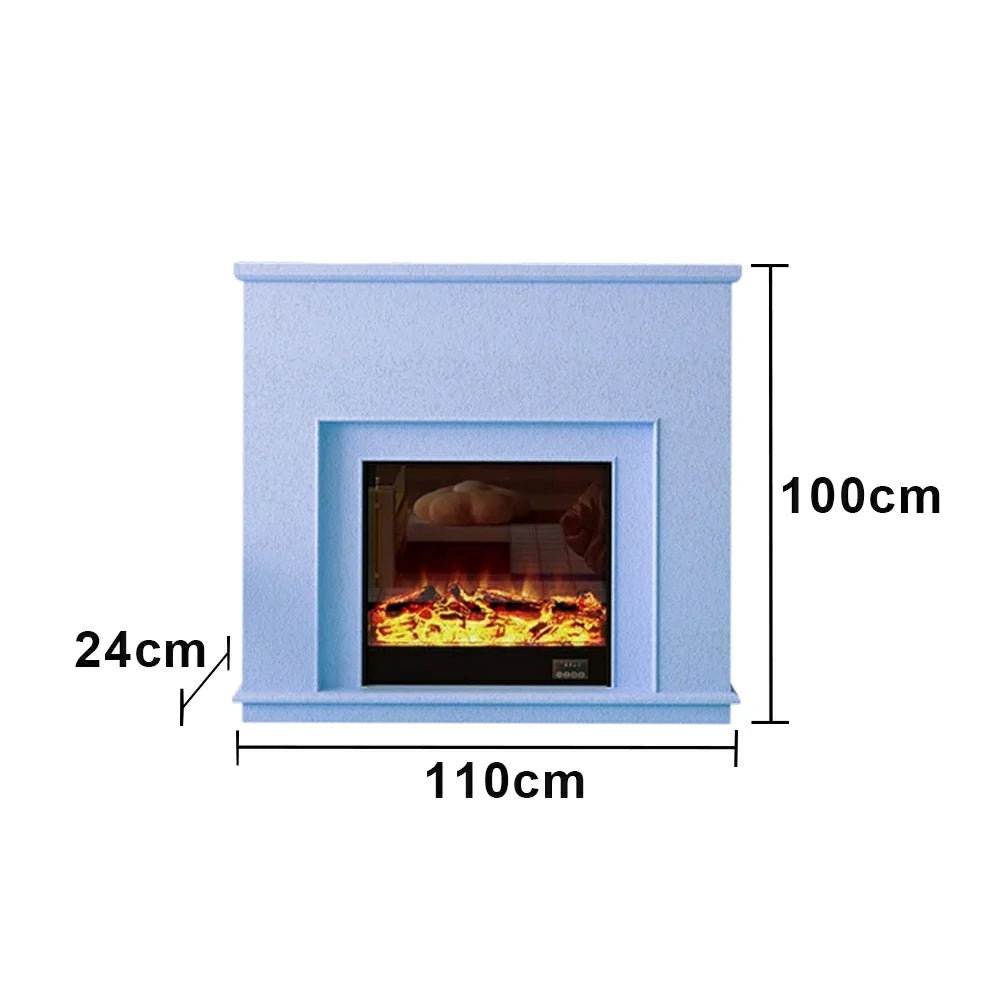 LIVARA Vintage Fireplace Mantel Surround Decorative Mantel Shelf Solid Spruce Wood HDF Panels Carved Design Living Room Feature - Blue