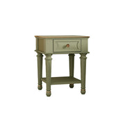 LIVARA Solid Wood Bedside Table Compact Storage Nightstand for Bedroom Apartment - Green