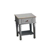LIVARA Solid Wood Bedside Table Compact Storage Nightstand for Bedroom Apartment - Blue