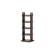 LIVARA 5 Tier Solid Wood Shoe Rack Space Saving Narrow Storage Shelf for Entryway Small Spaces - Walnut