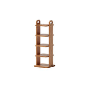 LIVARA 5 Tier Solid Wood Shoe Rack Space Saving Narrow Storage Shelf for Entryway Small Spaces - Cherry