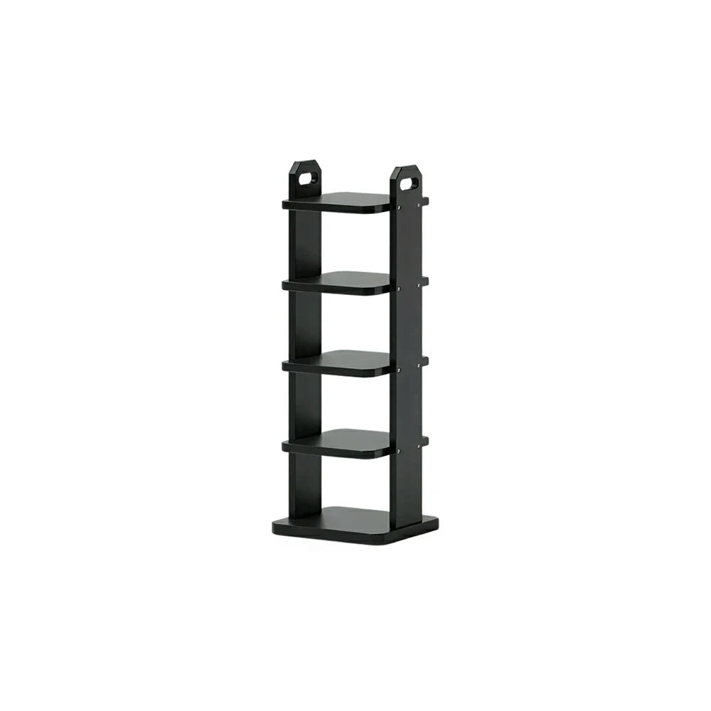 LIVARA 5 Tier Solid Wood Shoe Rack Space Saving Narrow Storage Shelf for Entryway Small Spaces - Black