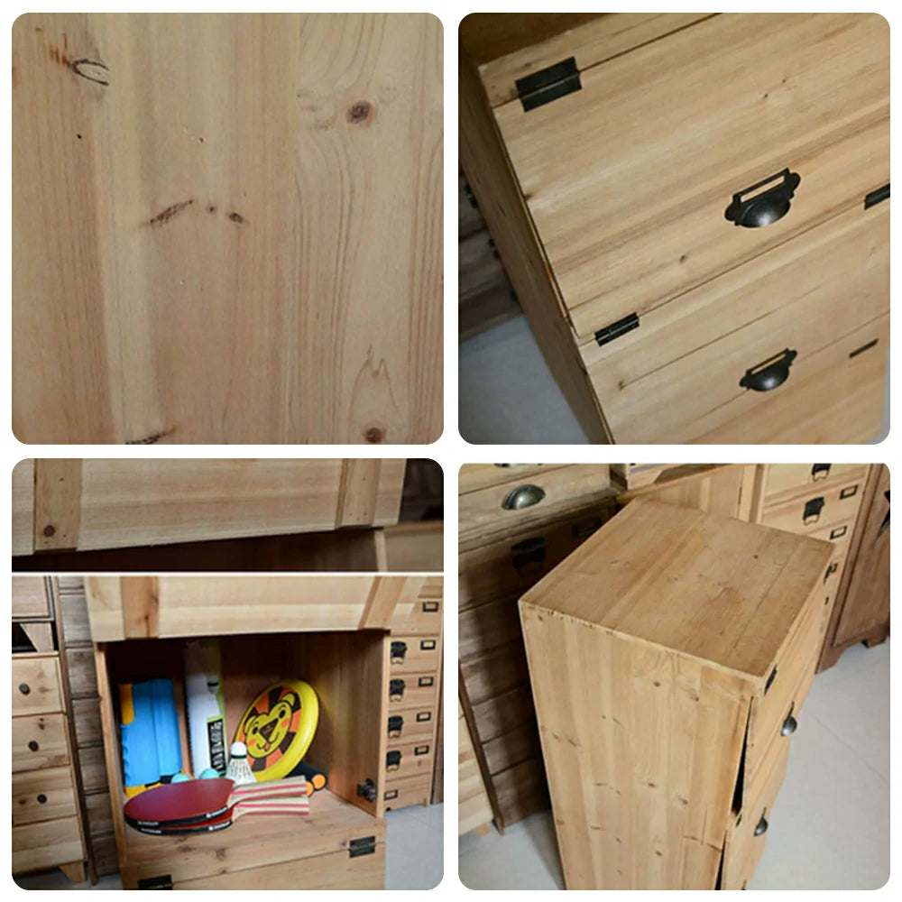 LIVARA Solid Wood Flip Door Wall Storage Cabinet for Entryway Kitchen Living Room - Natural Wood