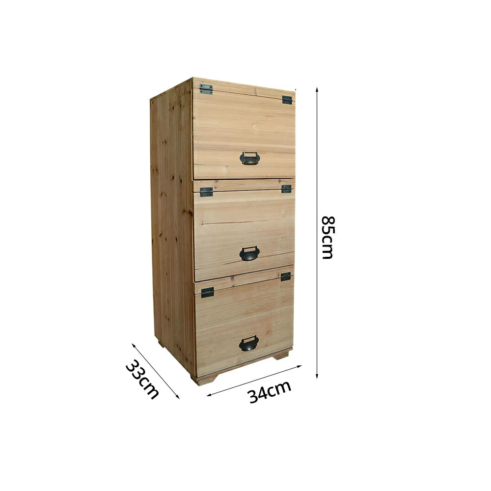 LIVARA Solid Wood Flip Door Wall Storage Cabinet for Entryway Kitchen Living Room - Natural Wood