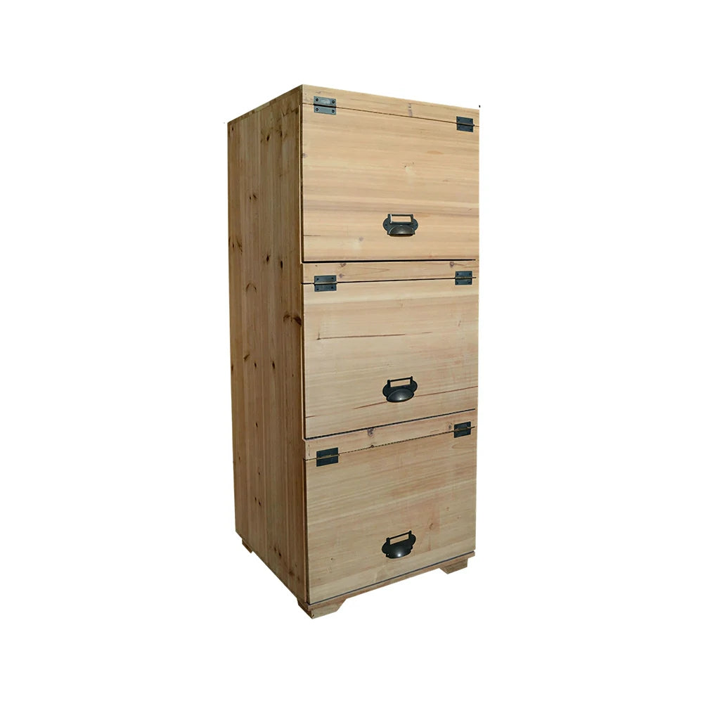 LIVARA Solid Wood Flip Door Wall Storage Cabinet for Entryway Kitchen Living Room - Natural Wood