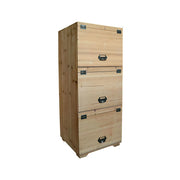 LIVARA Solid Wood Flip Door Wall Storage Cabinet for Entryway Kitchen Living Room - Natural Wood