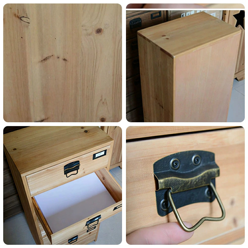 LIVARA 8 Drawer Solid Wood Storage Cabinet Organizer for Bedroom Living Room Entryway - Natural Wood