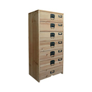 LIVARA 8 Drawer Solid Wood Storage Cabinet Organizer for Bedroom Living Room Entryway - Natural Wood