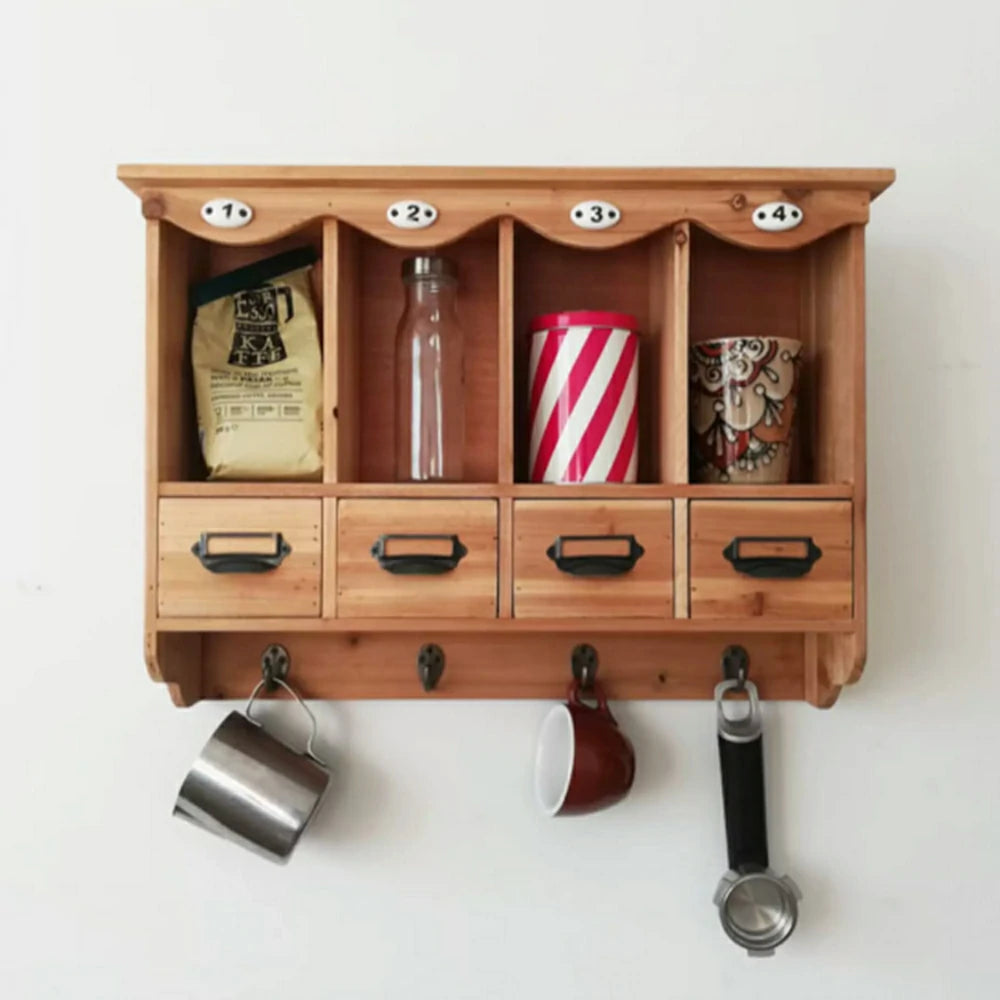 LIVARA Solid Wood Sideboard Storage Cabinet Organizer for Kitchen Dining Room Entryway - Natural Wood