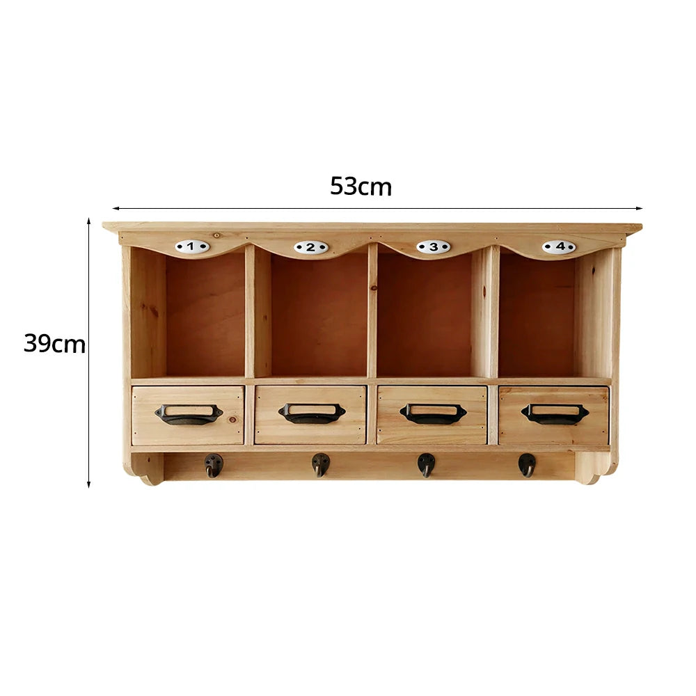 LIVARA Solid Wood Sideboard Storage Cabinet Organizer for Kitchen Dining Room Entryway - Natural Wood