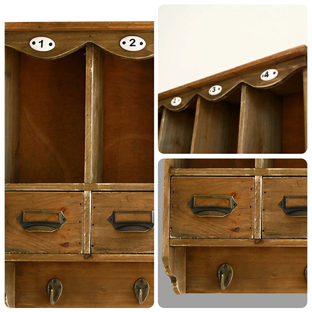 LIVARA Solid Wood Sideboard Storage Cabinet Organizer for Kitchen Dining Room Entryway - Brown