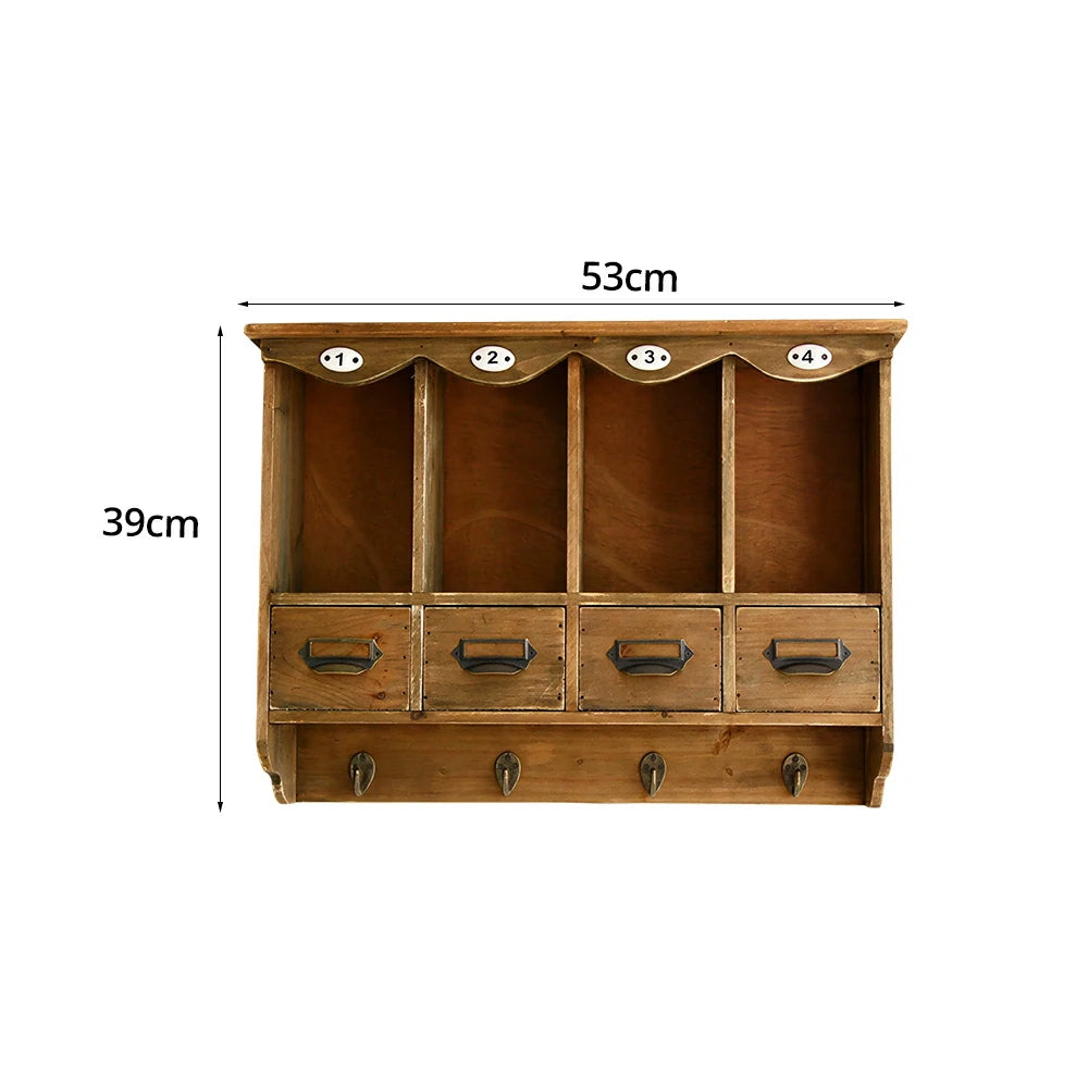 LIVARA Solid Wood Sideboard Storage Cabinet Organizer for Kitchen Dining Room Entryway - Brown