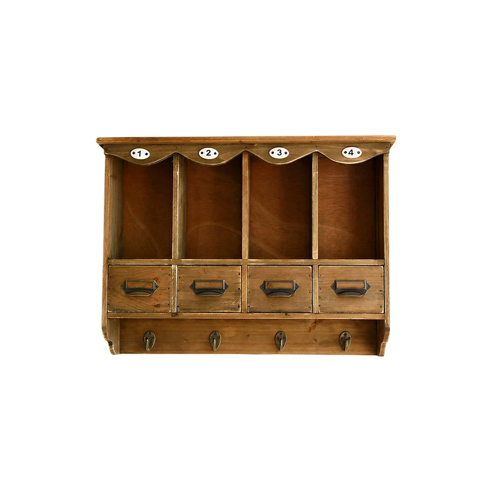 LIVARA Solid Wood Sideboard Storage Cabinet Organizer for Kitchen Dining Room Entryway - Brown