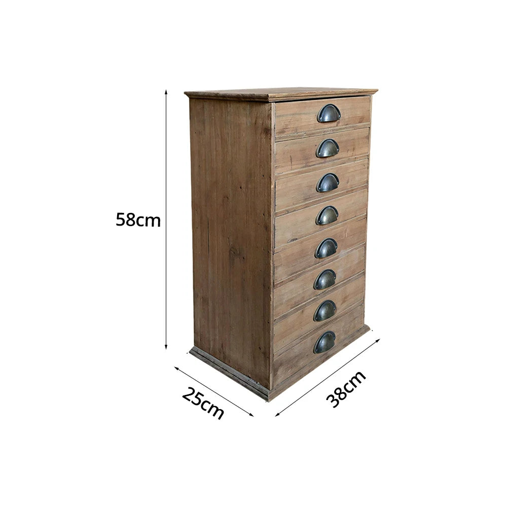 LIVARA Rustic Wood Filing Cabinet with Drawers for Home Office Study Room Storage - Rustic Wood