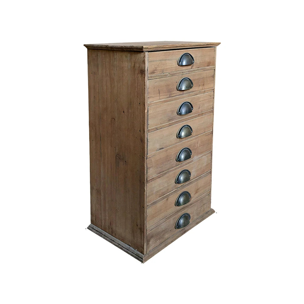 LIVARA Rustic Wood Filing Cabinet with Drawers for Home Office Study Room Storage - Rustic Wood