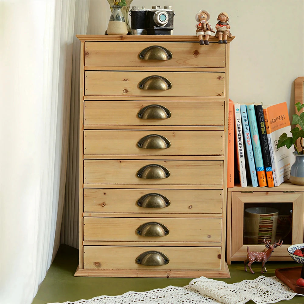 LIVARA Rustic Wood Filing Cabinet with Drawers for Home Office Study Room Storage -  Wood