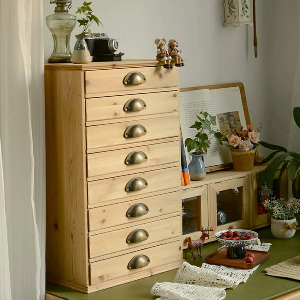 LIVARA Rustic Wood Filing Cabinet with Drawers for Home Office Study Room Storage -  Wood