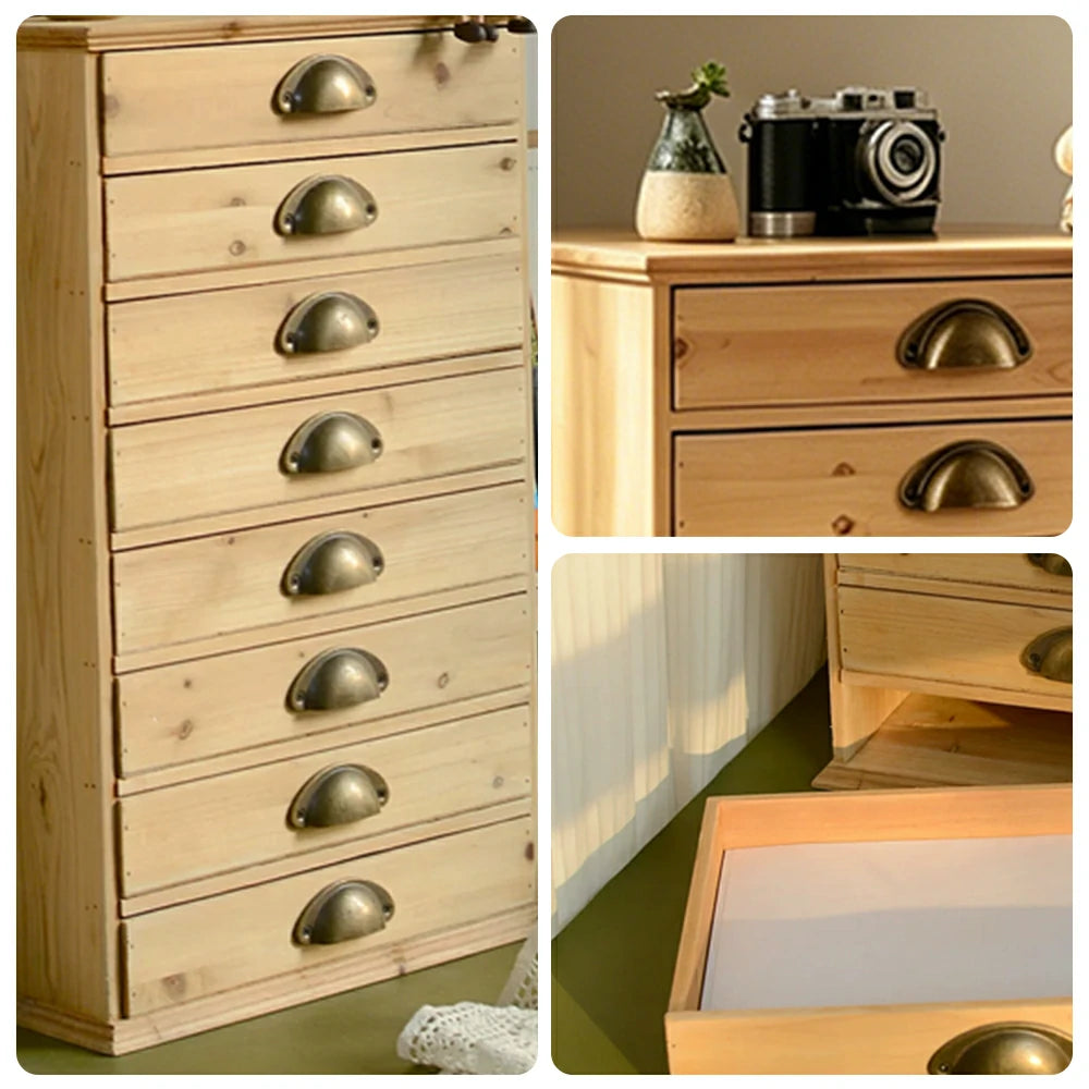 LIVARA Rustic Wood Filing Cabinet with Drawers for Home Office Study Room Storage -  Wood