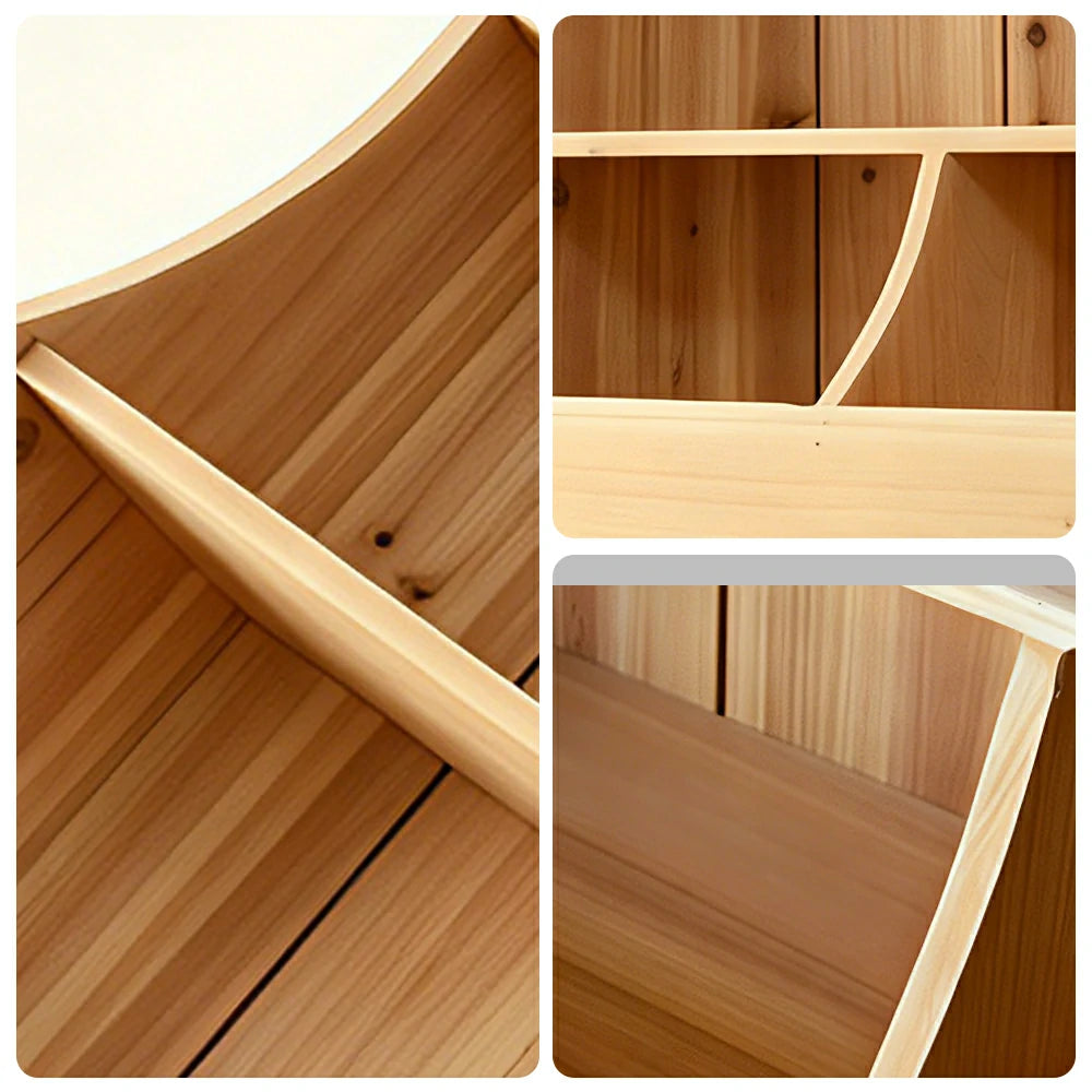LIVARA Solid Wood Wall Storage Shelf Organizer for Kitchen Living Room Bedroom - Natural Wood