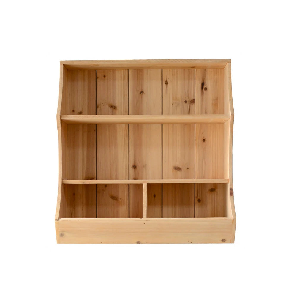 LIVARA Solid Wood Wall Storage Shelf Organizer for Kitchen Living Room Bedroom - Natural Wood