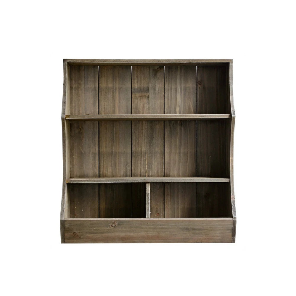 LIVARA Solid Wood Wall Storage Shelf Organizer for Kitchen Living Room Bedroom - Brown