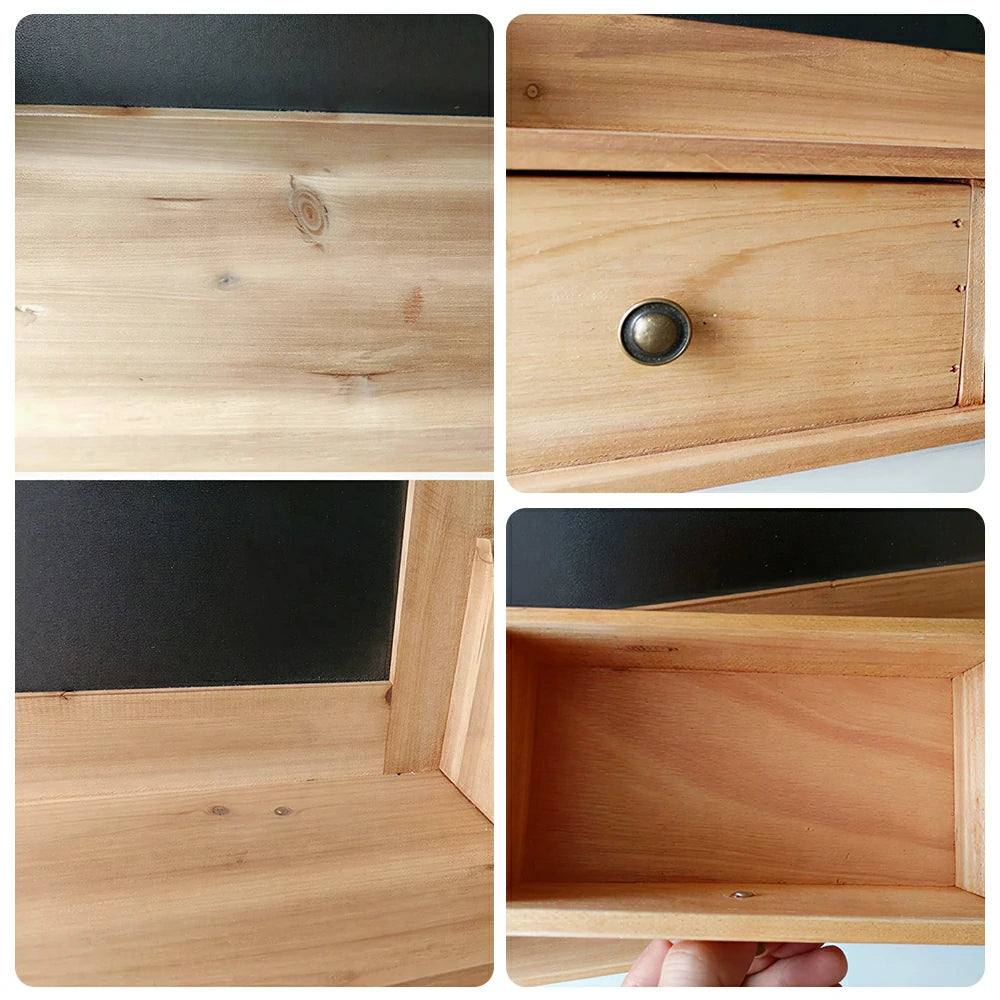 LIVARA Solid Wood Wall Mounted Storage Shelf Organizer for Kitchen Bedroom Living Room - Natural Wood