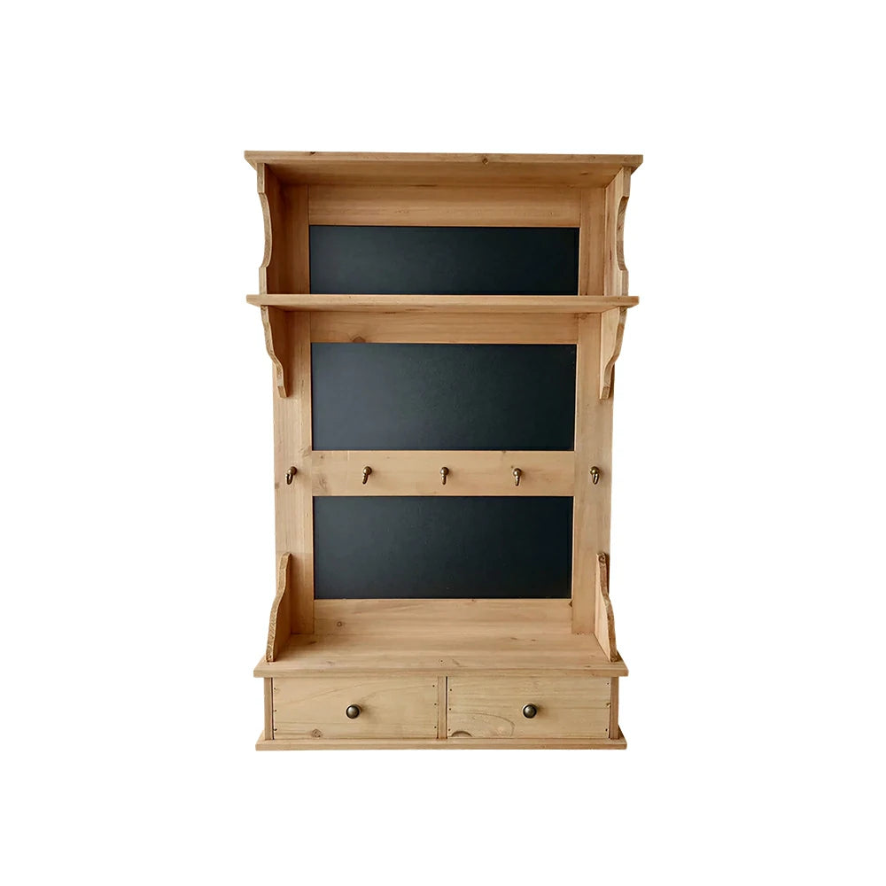 LIVARA Solid Wood Wall Mounted Storage Shelf Organizer for Kitchen Bedroom Living Room - Natural Wood