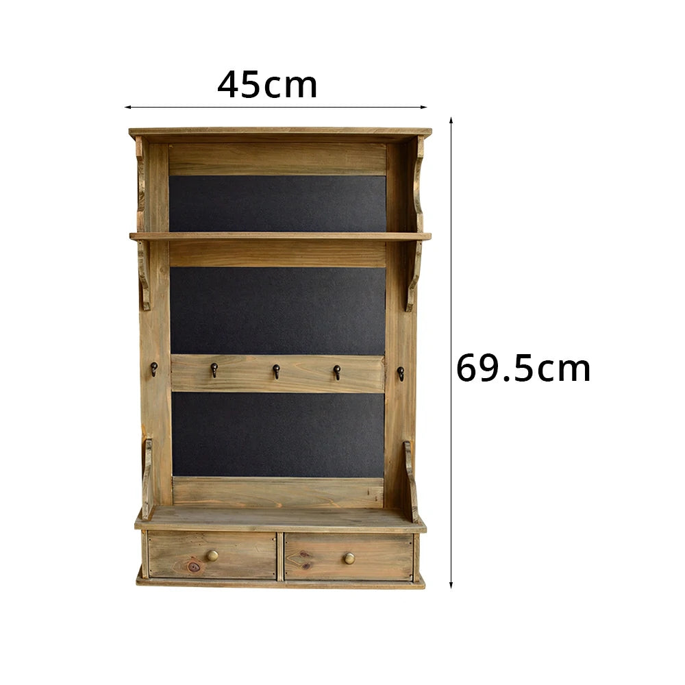 LIVARA Solid Wood Wall Mounted Storage Shelf Organizer for Kitchen Bedroom Living Room - Brown