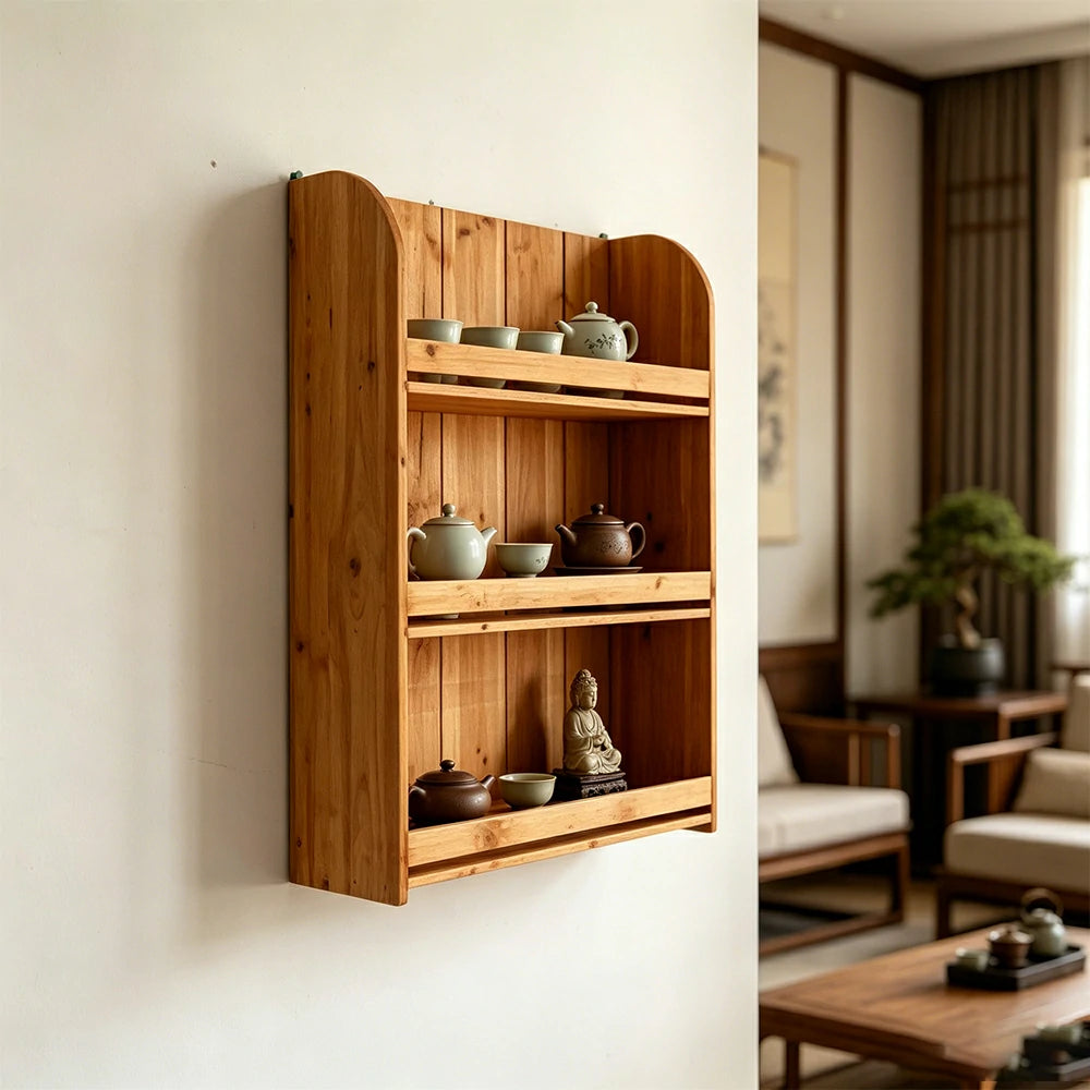 LIVARA Solid Wood Sideboard Cabinet with Shelves for Kitchen Dining Room Storage - Natural Wood