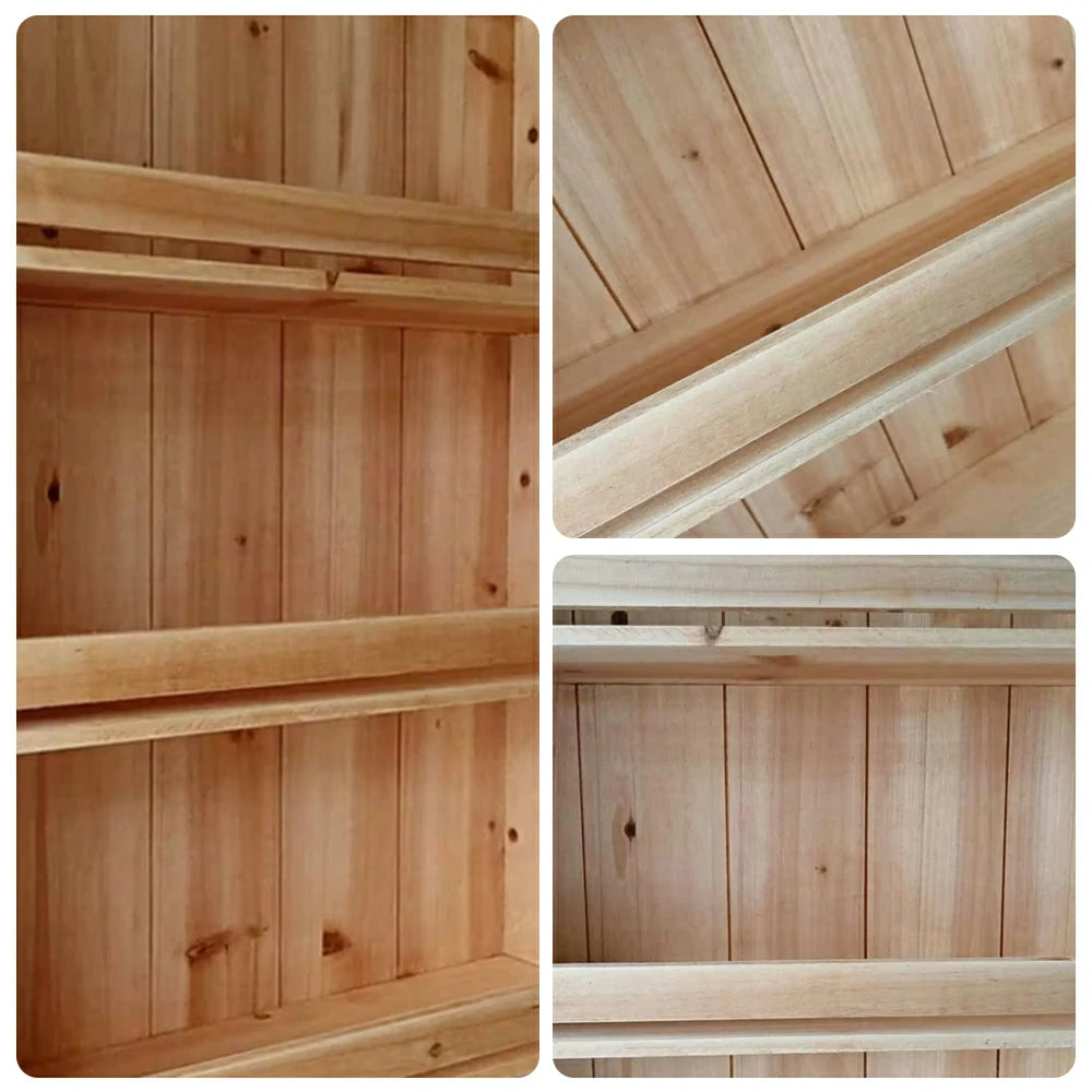 LIVARA Solid Wood Sideboard Cabinet with Shelves for Kitchen Dining Room Storage - Natural Wood