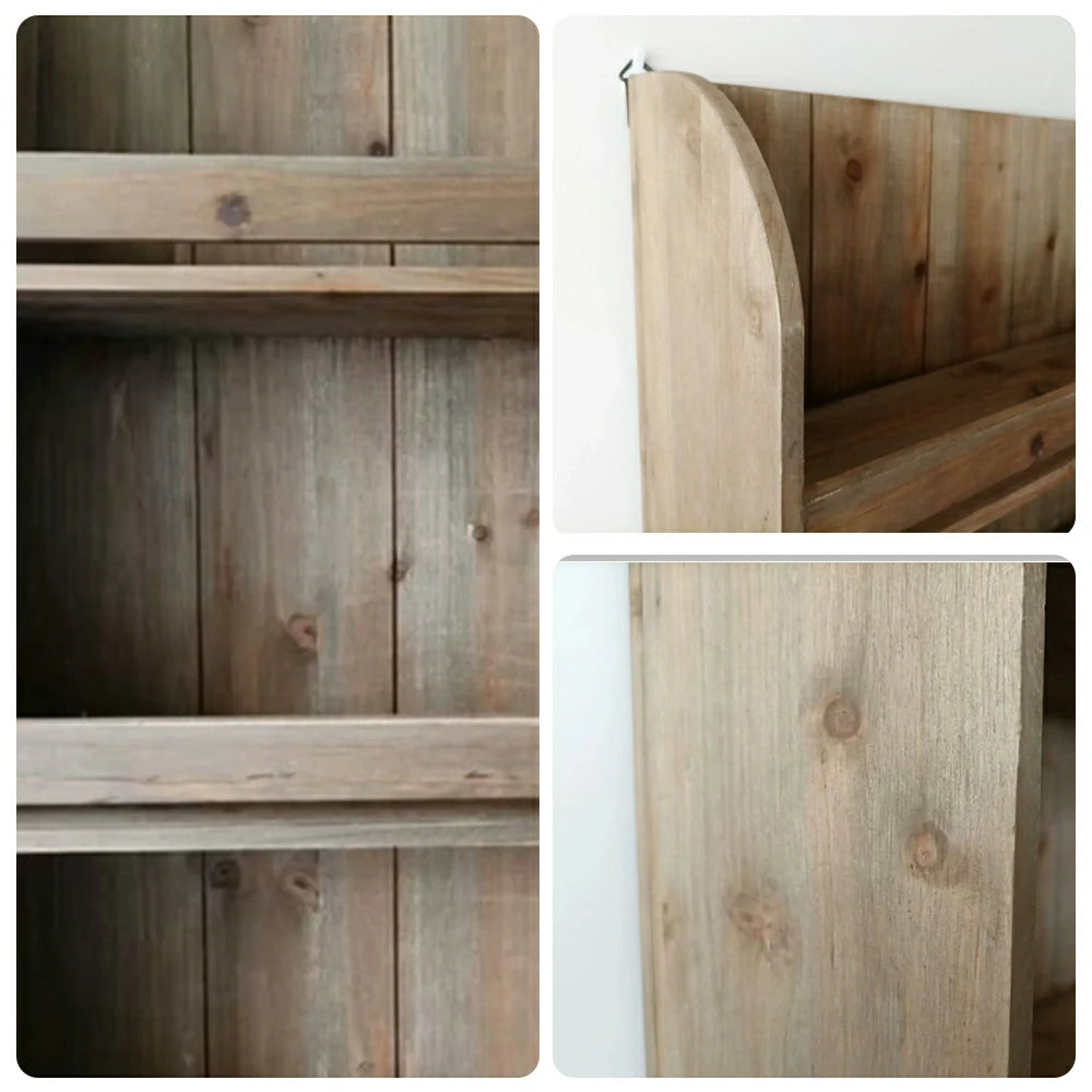 LIVARA Solid Wood Sideboard Cabinet with Shelves for Kitchen Dining Room Storage - Rustic Wood