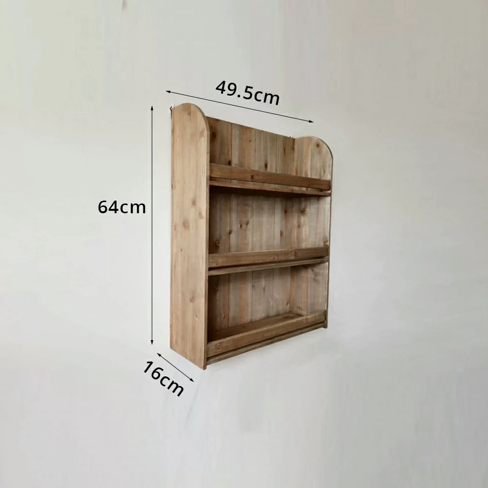 LIVARA Solid Wood Sideboard Cabinet with Shelves for Kitchen Dining Room Storage - Rustic Wood